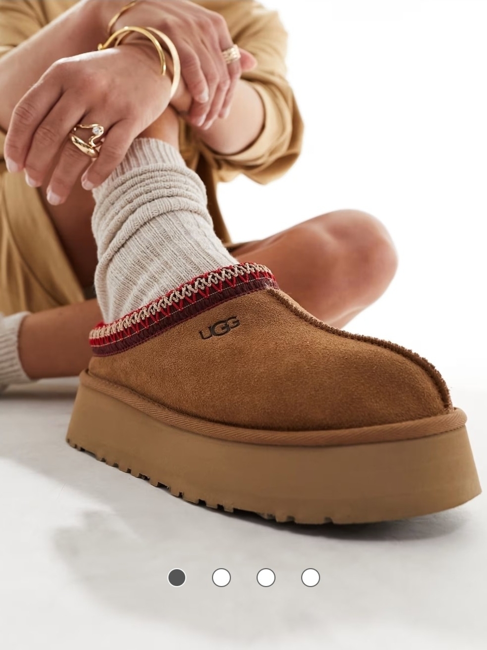 UGG Tazz shearling lined platform shoes in chestnut Clogs Size 41 Leather
